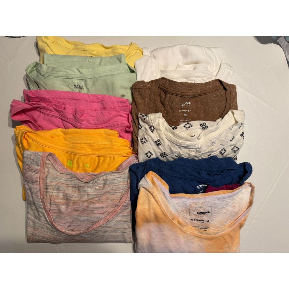10pc Mixed Brand T-Shirt Bundle - Croft & Barrow, Sonoma, Liz Claiborne, & More